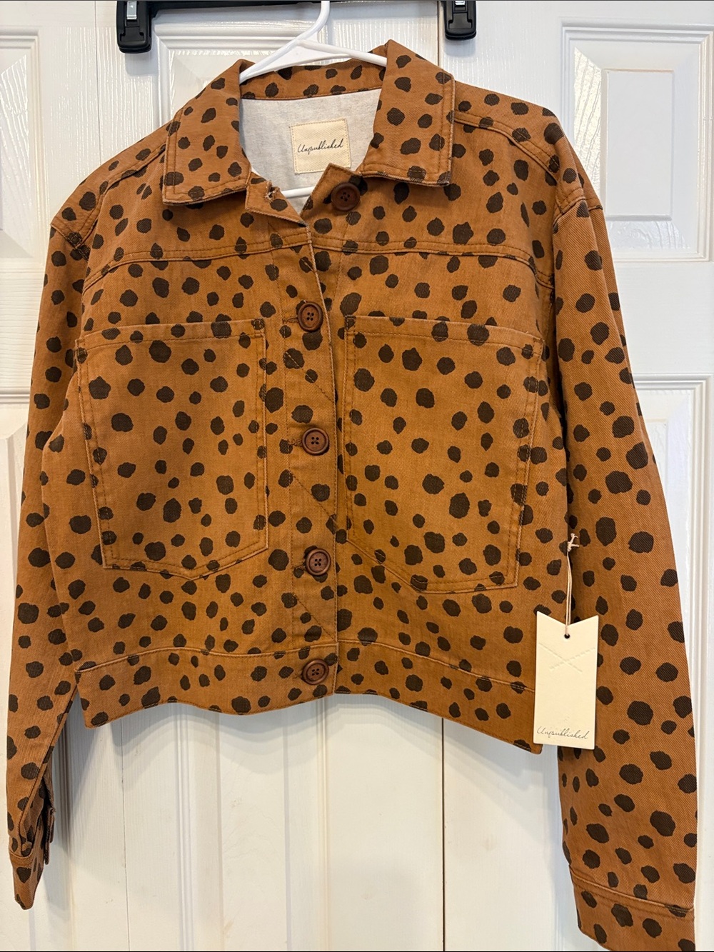 Publish Brown Leopard-Spot Denim Jacket for women 711